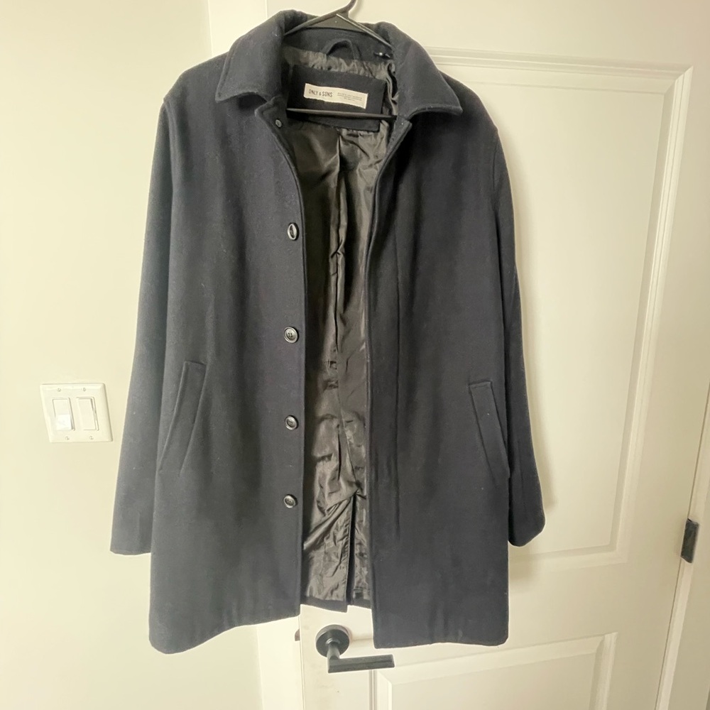 Only & Sons men peacoat - medium